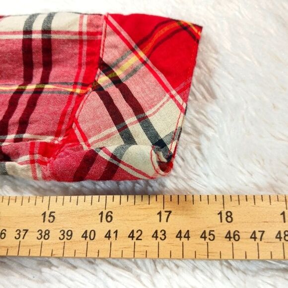 Rhapsody Western Snap Button Long Sleeve Button Down Shirt Red Plaid. Size M/M.. - Picture 12 of 12